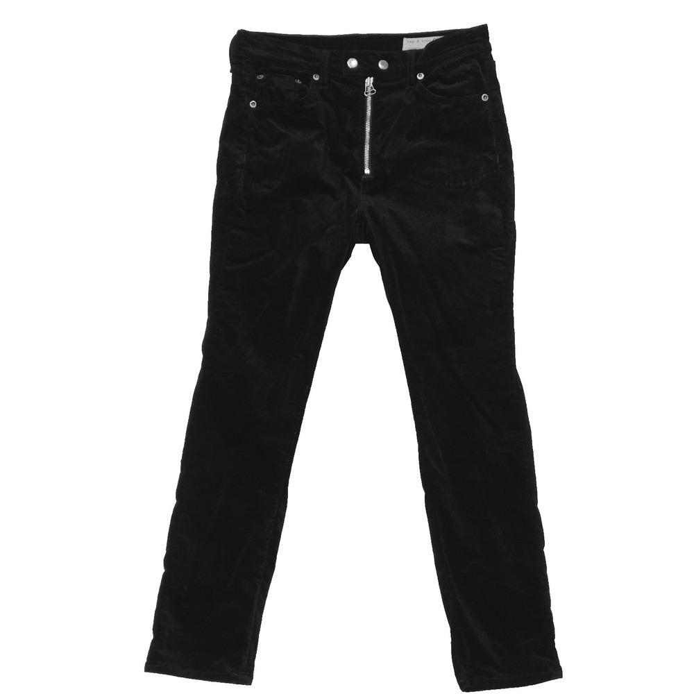 Rag & Bone Pants Womens‎ Velvet Size 27 Black Straight Inseam 27in Made In USA